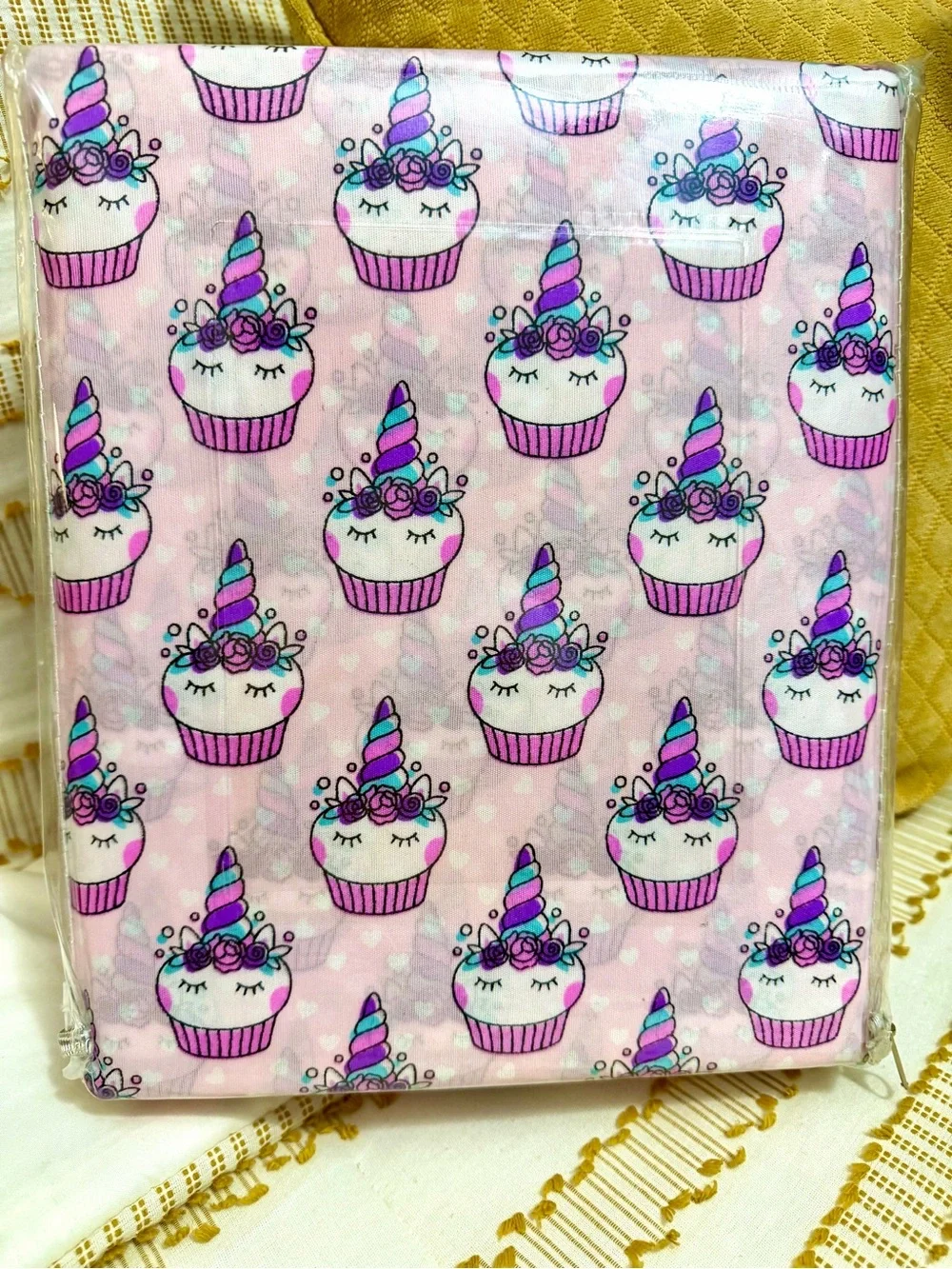 Pink Unicorn Cupcake King Sheet Set - 4 Piece